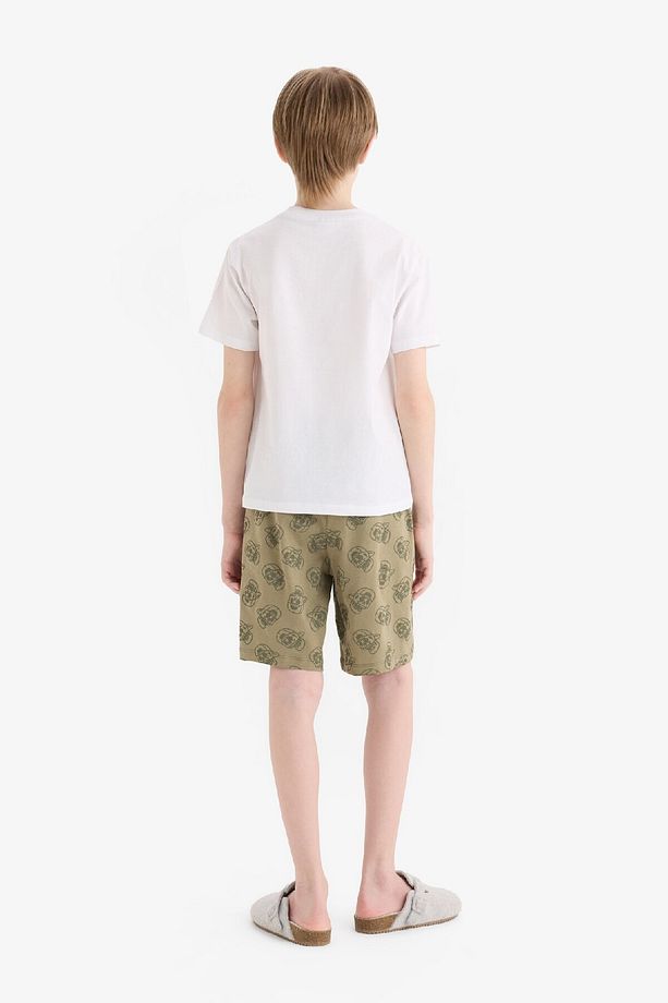 Erkek Çocuk Pijama Takımı Baskılı Kısa Kollu Üst Beli Lastikli Şort E0019a825sm - 6