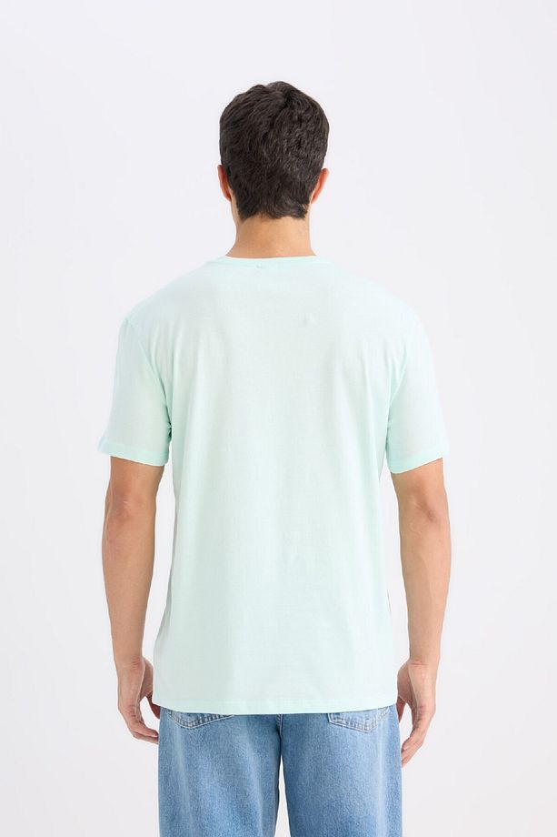 %100 Pamuk New Regular Fit Bisiklet Yaka Basic Düz Kısa Kollu Tişört E1091axns - 6