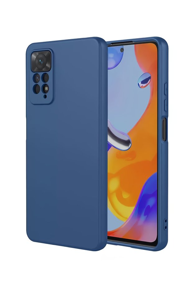 Redmi Note 11 Pro/12 Pro 4g Compatible Premium Launch Liquid Silicone Case Inside Velvet-Night Blue