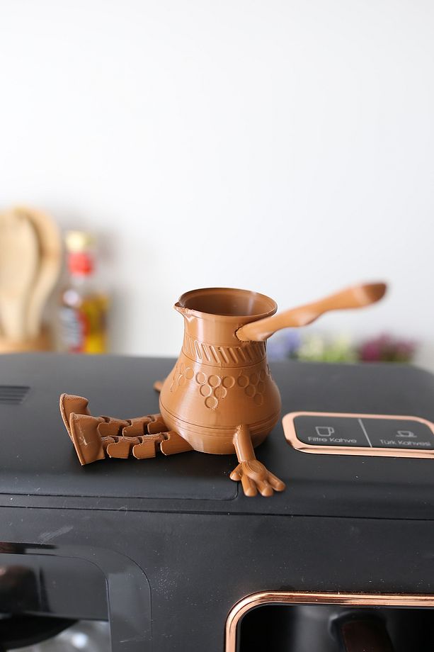 Dekoratif Obje - Kahve Köşesi - Cezve Figürü - Ayaklı Cezve 8cm - 1