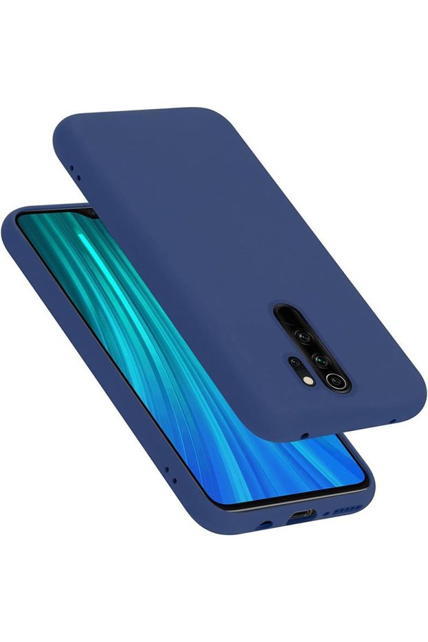 جراب Redmi Note 8 Pro متوافق مع السيليكون السائل الفاخر من الداخل مخملي - أزرق منتصف الليل