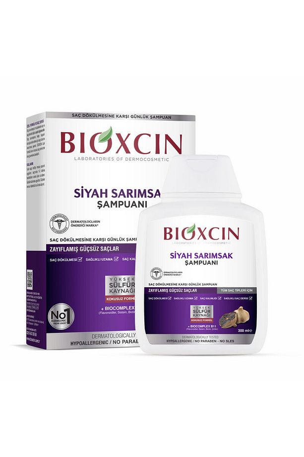 Saç Dökülmesine Karşı Siyah Sarımsak Şampuanı 300 ml - 100 ml Şampuan HEDİYE - 2