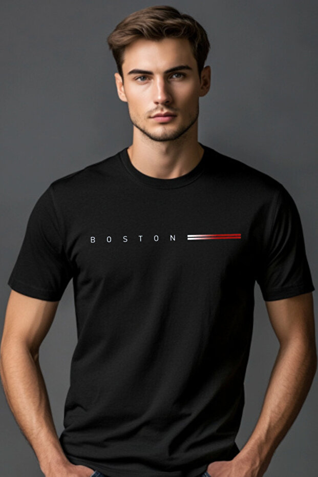 Μπόστον με τύπωμα oversized Μπλουζάκι - 1