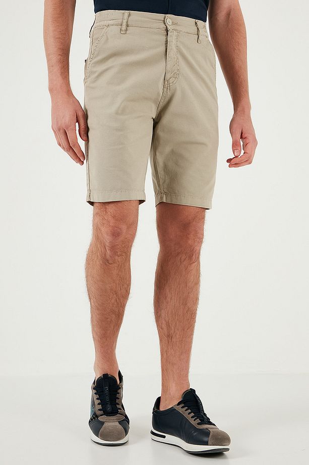 Pamuklu Slim Tapered Bermuda Şort Erkek ŞORT 4503S67SMILANO - 5