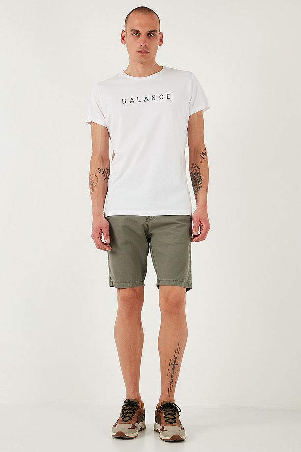Pamuklu Slim Tapered Bermuda Şort Erkek ŞORT 4503S67SMILANO - 1