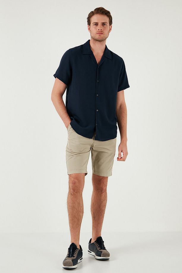 Pamuklu Slim Tapered Bermuda Şort Erkek ŞORT 4503S67SMILANO - 1