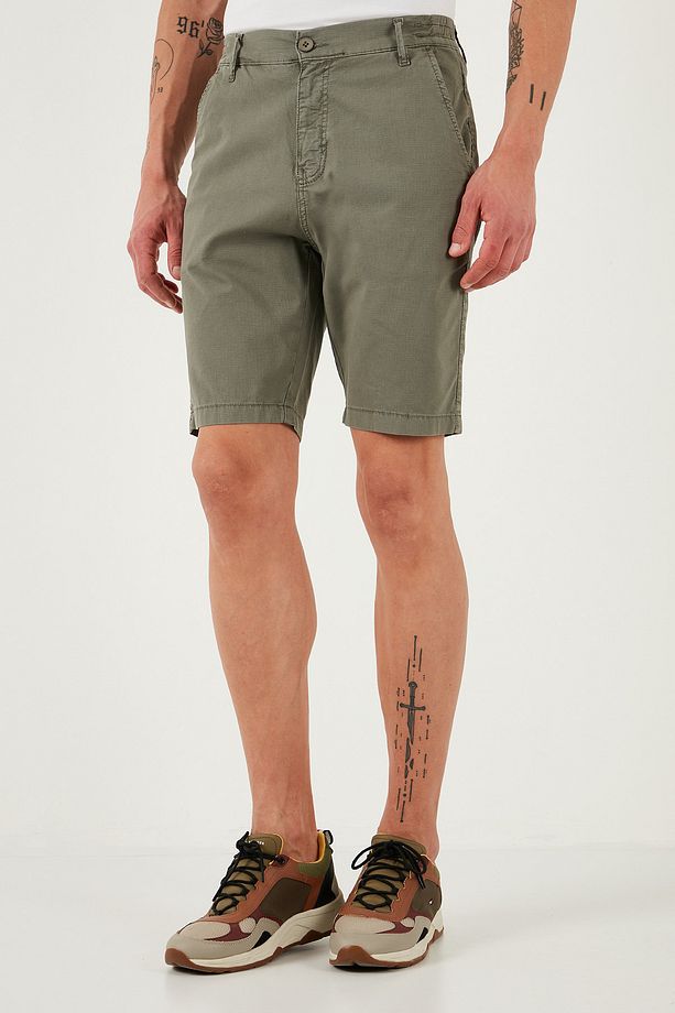Pamuklu Slim Tapered Bermuda Şort Erkek ŞORT 4503S67SMILANO - 4
