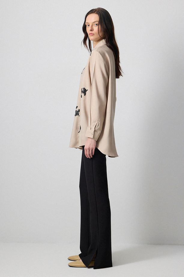 PUL İŞLEMELİ OVERSIZE GÖMLEK - 3