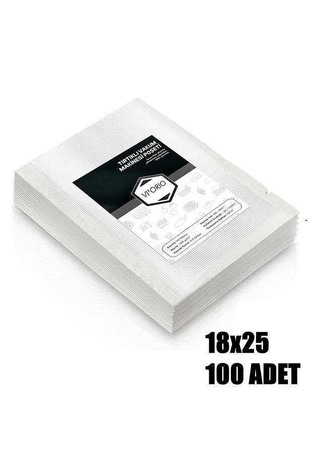 18x25 Tırtıklı Vakum Makinesi Poşeti 100 Adet - 1