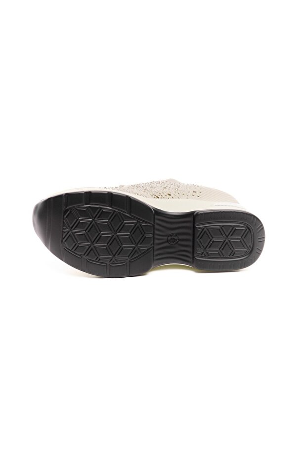 Yüksek Taban Taşlı Kadın Sneaker - 5