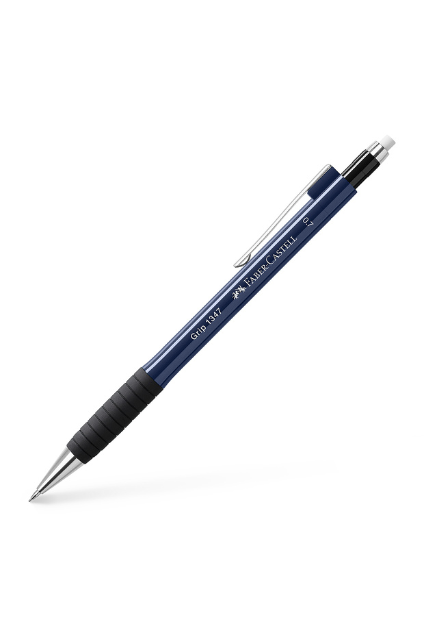 Faber Castell 1345/47 Versatil Kalem, 0.7 mm, Navy Blue, Ergonomik Tutuş, Yaylı Uç, Uzun Silgi,Modern Tasarım
