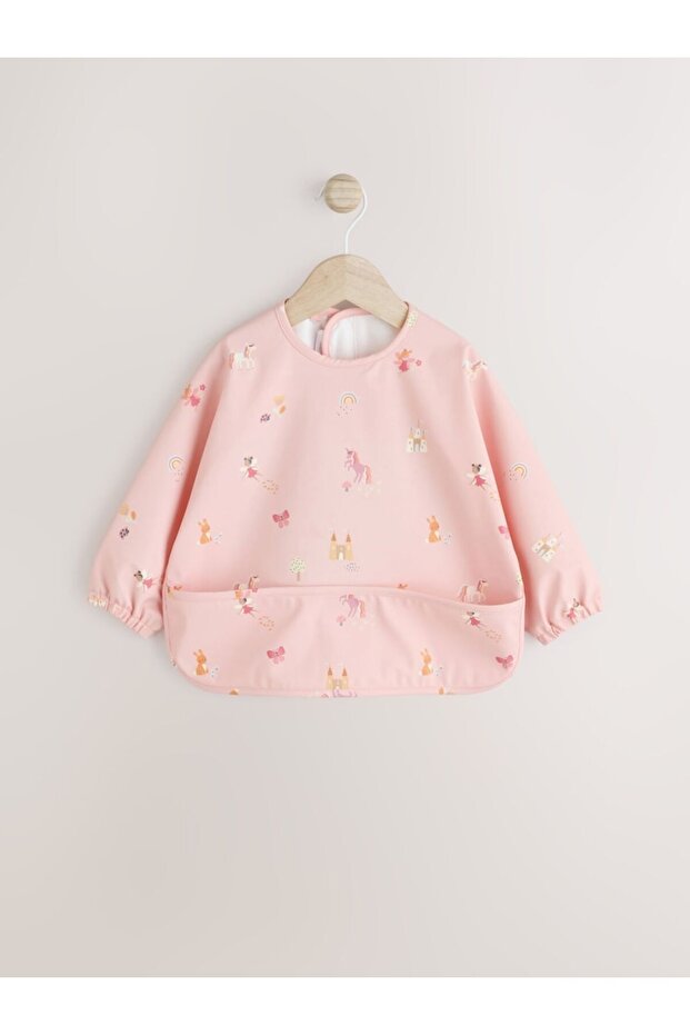 Pink Unicorn Patterned Bib - 1