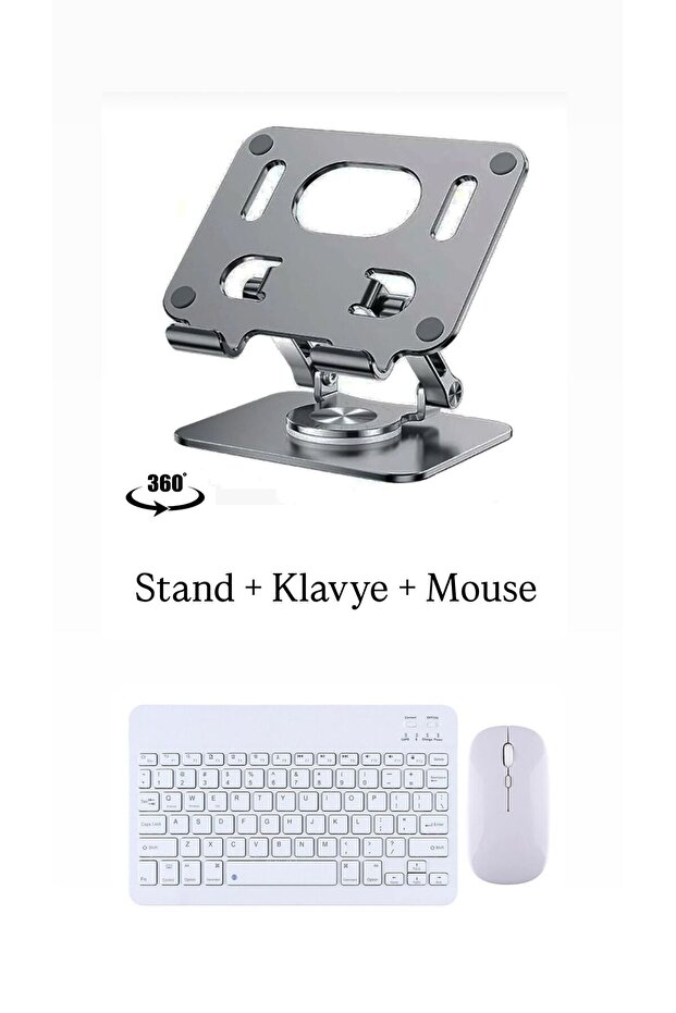 Huawei MatePad T10S Uyumlu Stand Klavye ve Mouse Set - 1