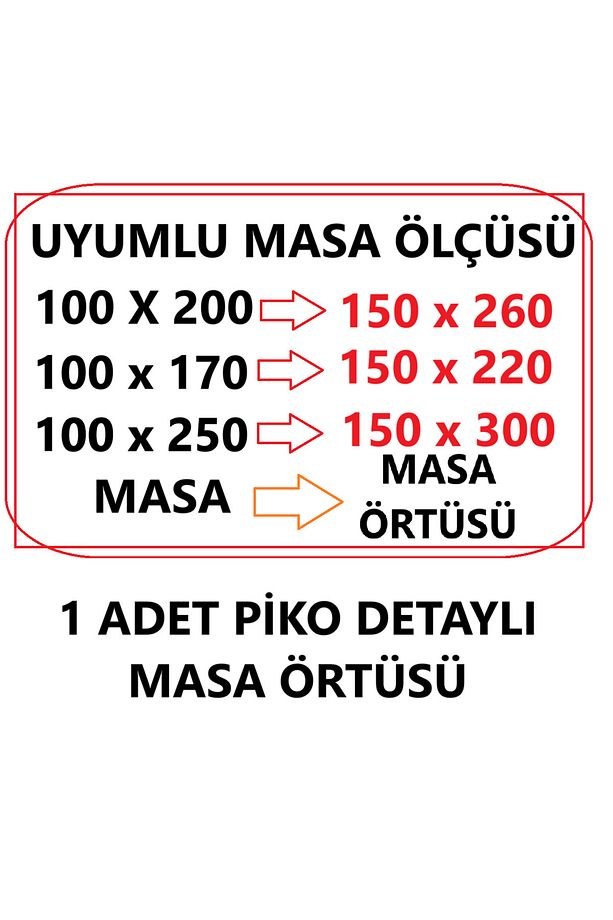 Piko Sarma Detaylı Polyester Keten Dertsiz Masa Örtüsü Taş Rengi - 3