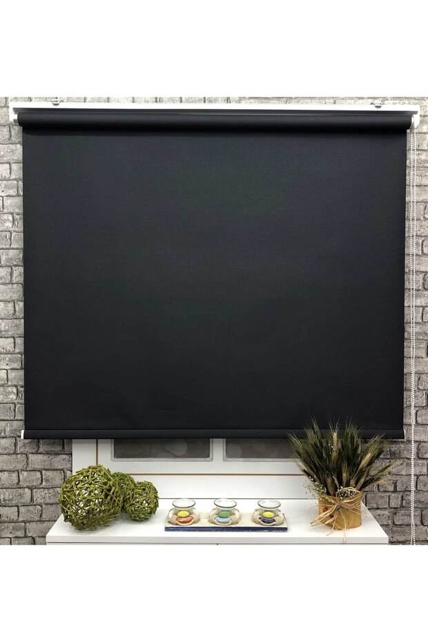 MAT KETEN SİYAH STOR PERDE - 2