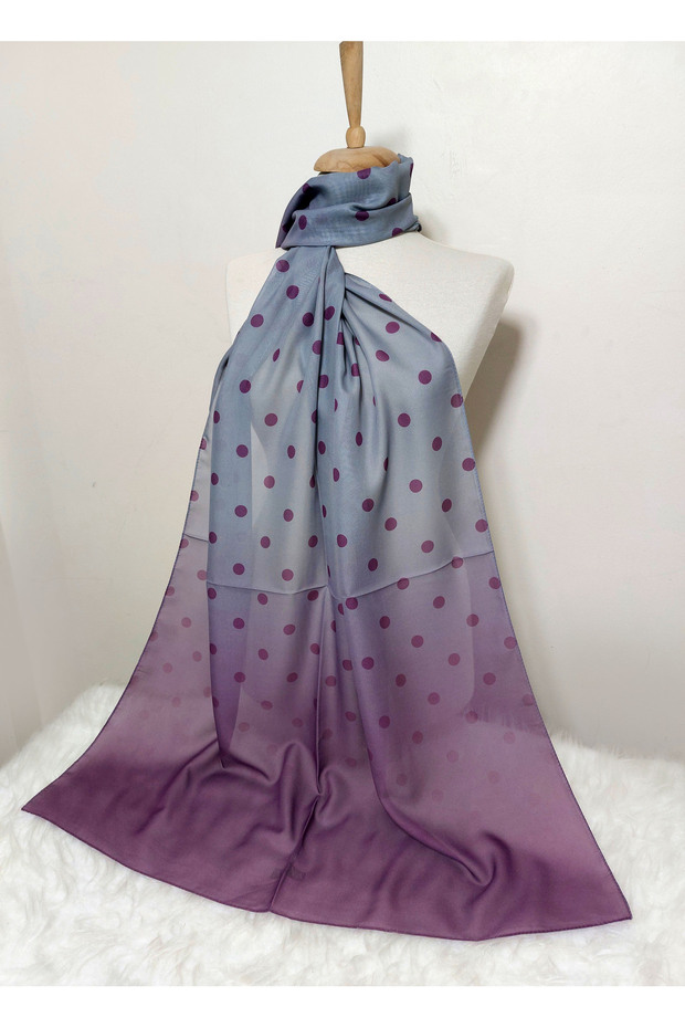 Patterned Chiffon Shawl with Points, Gradient Model - 2