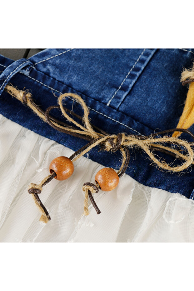 Dondurma Detaylı Kot Kız Elbise - 4