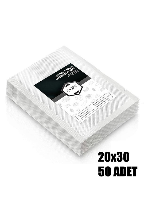 20x30 Tırtıklı Vakum Makinesi Poşeti 50 Adet - 1