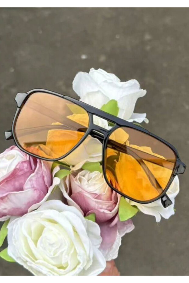 Unisex Orange Glass Sunglasses