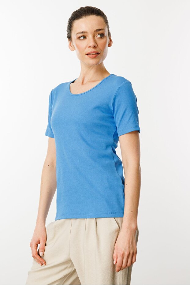 Women's Low Weight Short Sleeve Blue T-Shirt