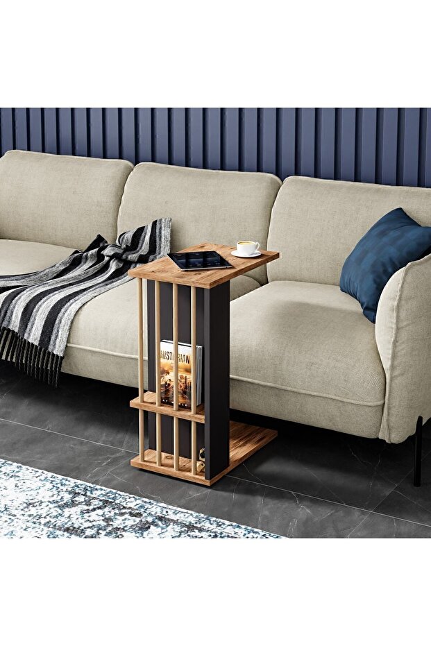 Magazine Side Table - Atlantic Pine Pattern / Gray - 2