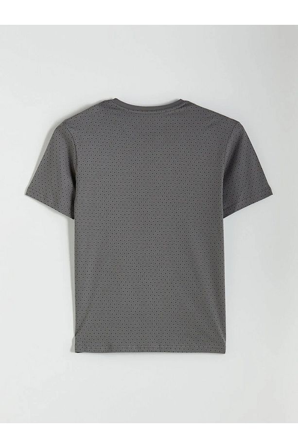 Gri Standart Kalıp Erkek Şortlu Pijama Takımı - 3