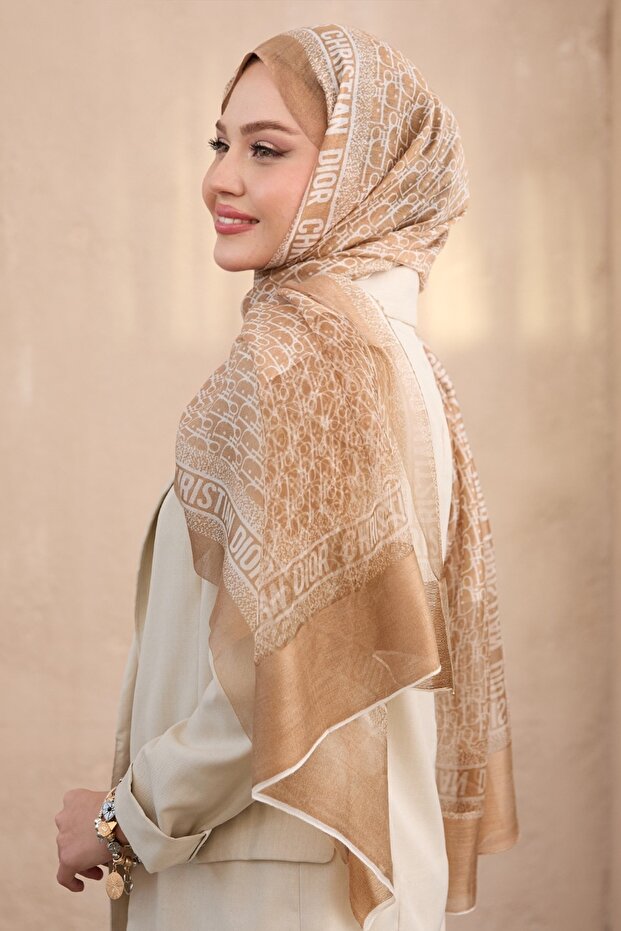 D Model Yün İpek Organze Şal - 5