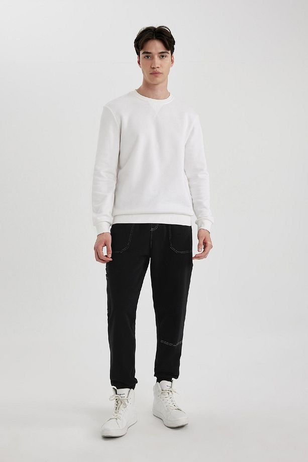 Regular Fit Jogger Eşofman Altı Beli Bağcıklı Lastikli Paça Cepli C5384ax24sp - 4