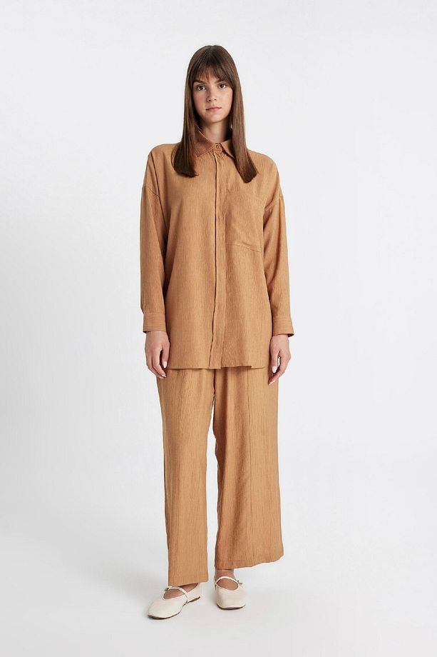 Geniş Paça Basic Düz Harem Pantolon C6483ax24sm - 3