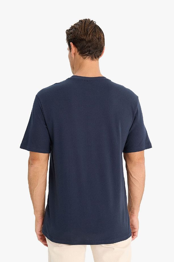 New Regular Fit Bisiklet Yaka Kısa Kollu Pamuklu Basic Düz Pike Tişört D7931ax25sp - 6