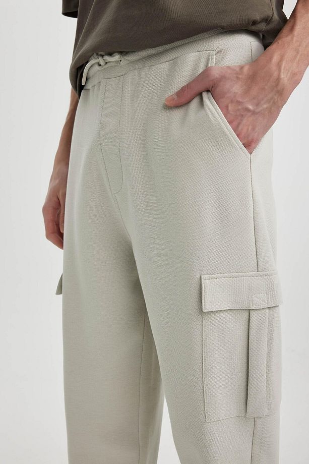 Oversize Geniş Kalıp Jogger Eşofman Altı Pike Kargo Cepli Beli Bağcıklı Lastikli Paça C4043ax24sp - 4