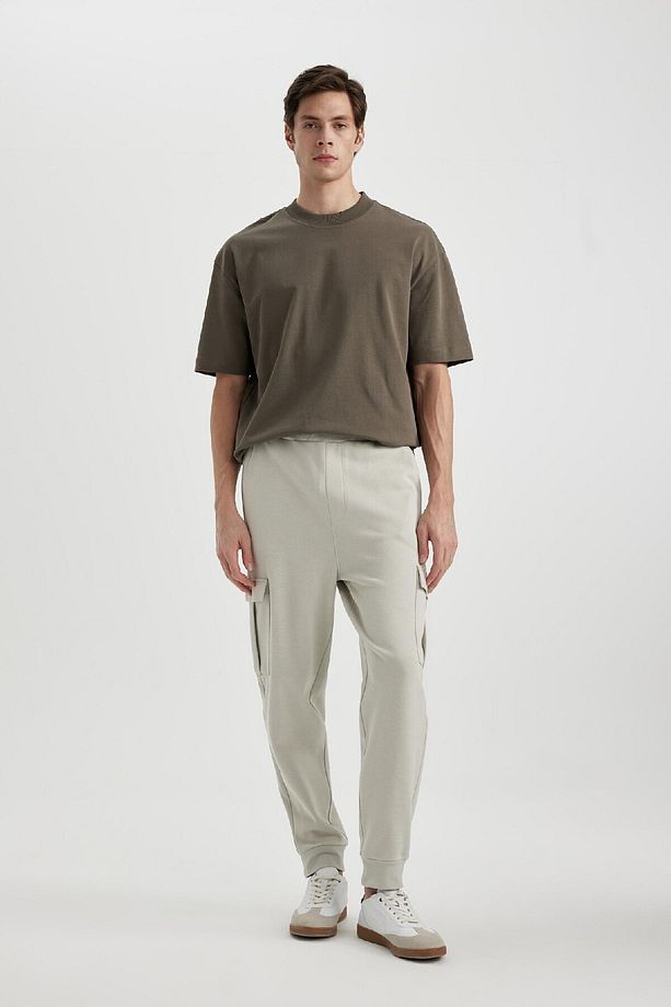 Oversize Geniş Kalıp Jogger Eşofman Altı Pike Kargo Cepli Beli Bağcıklı Lastikli Paça C4043ax24sp - 3