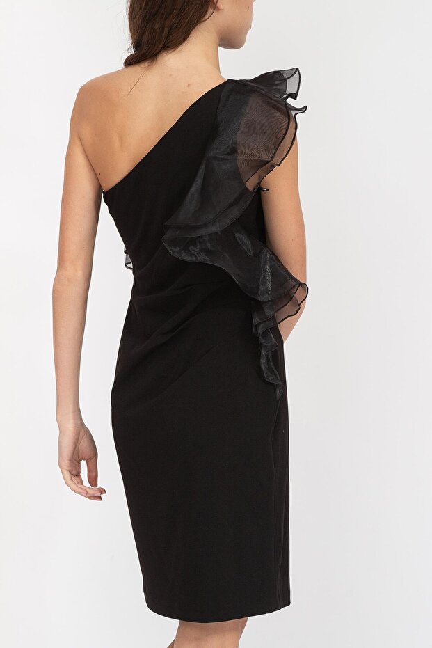 One Shoulder Double Kadın Elbise - 3