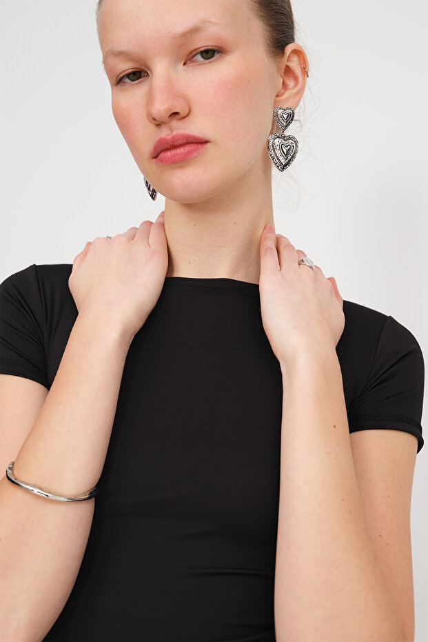 Bisiklet Yaka Basic T-shirt P0268 - 3