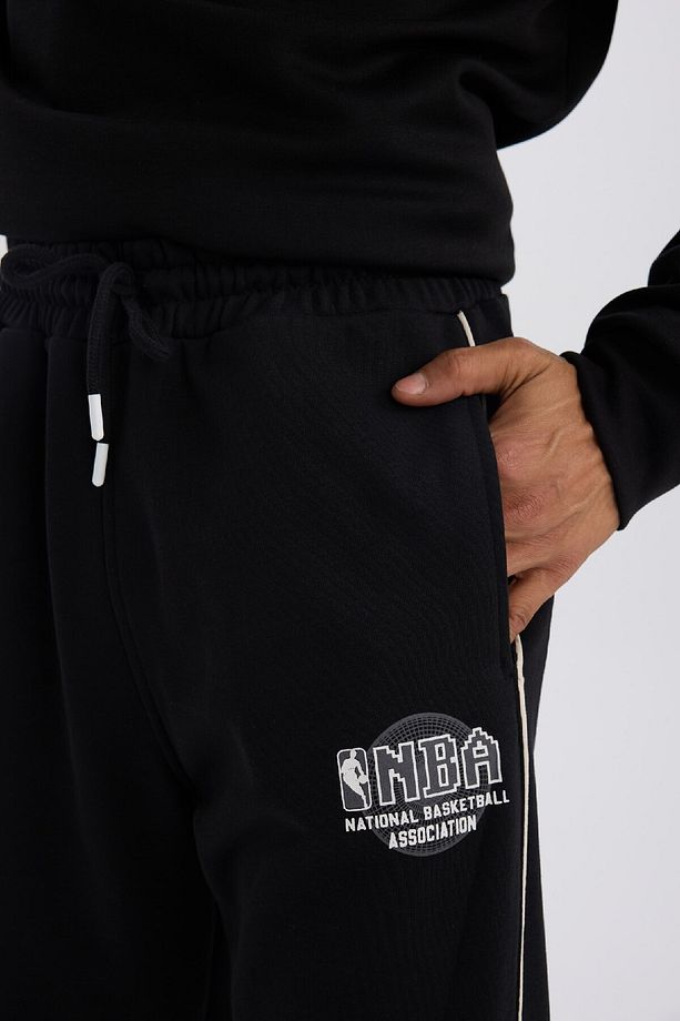 Fit Kalın Jogger Eşofman Altı Nba Wordmark Standart Fit Cepli Esnek Bantlı Paça D3231ax24wn - 6