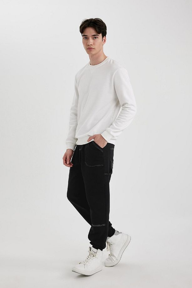 Regular Fit Jogger Eşofman Altı Beli Bağcıklı Lastikli Paça Cepli C5384ax24sp - 3