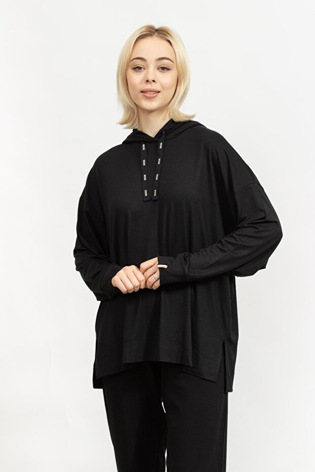 Kadın Kapüşonlu Sweatshirt - 1