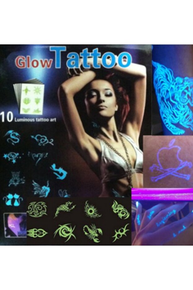 Harmless Temporary Phosphorescent Tattoo Kit - 1