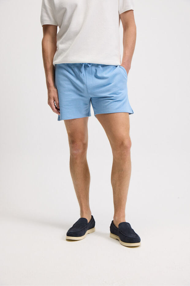 HAUSE Erkek Bağlamalı Regular Mavi Şort - 1