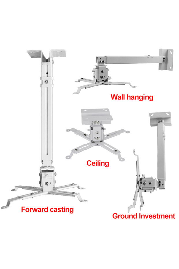 حامل سقف عالمي لجهاز العرض، حامل جداري قابل للتعديل لجهاز العرض للاستخدام المنزلي والمكتب - 4