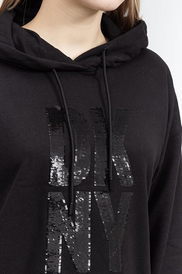 Stacked Sequin Logo Kadın Triko - 4