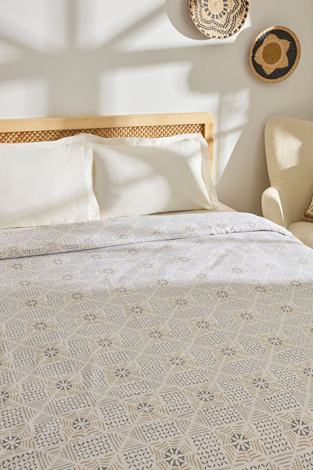 Asta %100 Pamuk Çift Kişilik Pike Gri - 6