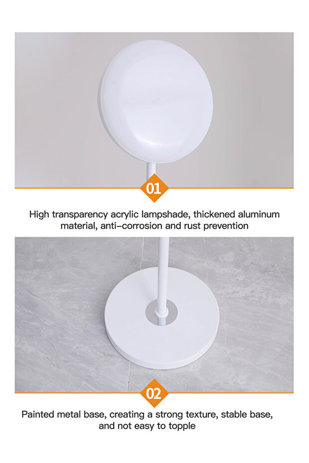 مصباح أرضي حديث عمودي LED بثلاثة ألوان متغيرة الإضاءة بقوة 18 وات - 4