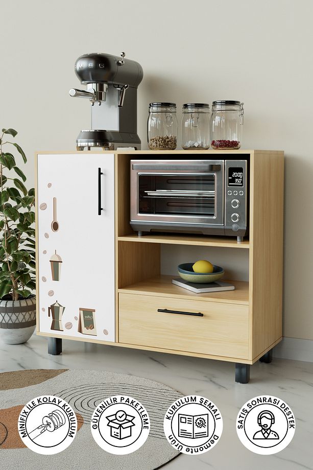 Brew Mate Design "dafni" Kahve Köşesi Mutfak Dolabı Çok Amaçli Mutfak Standi - 1