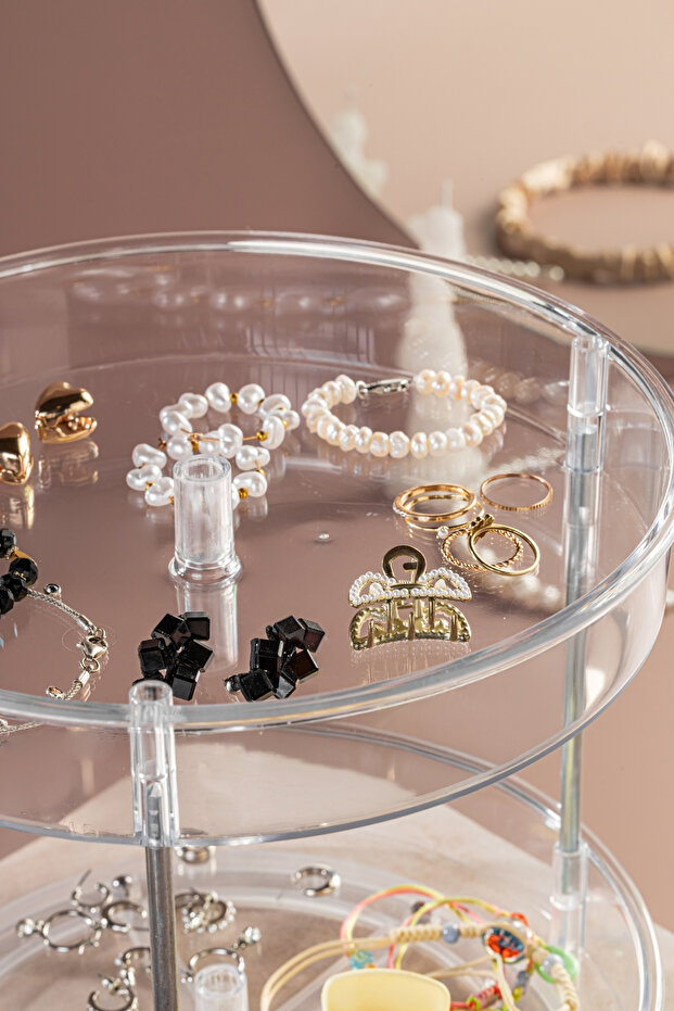 2-Tier, Multi-Purpose, Organizer Rotating Shelf Transparent - 4