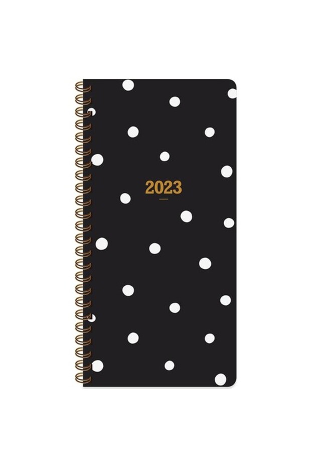 Sharp Color Weekly Spiral Pocket Agenda 8 X 16 Cm Black