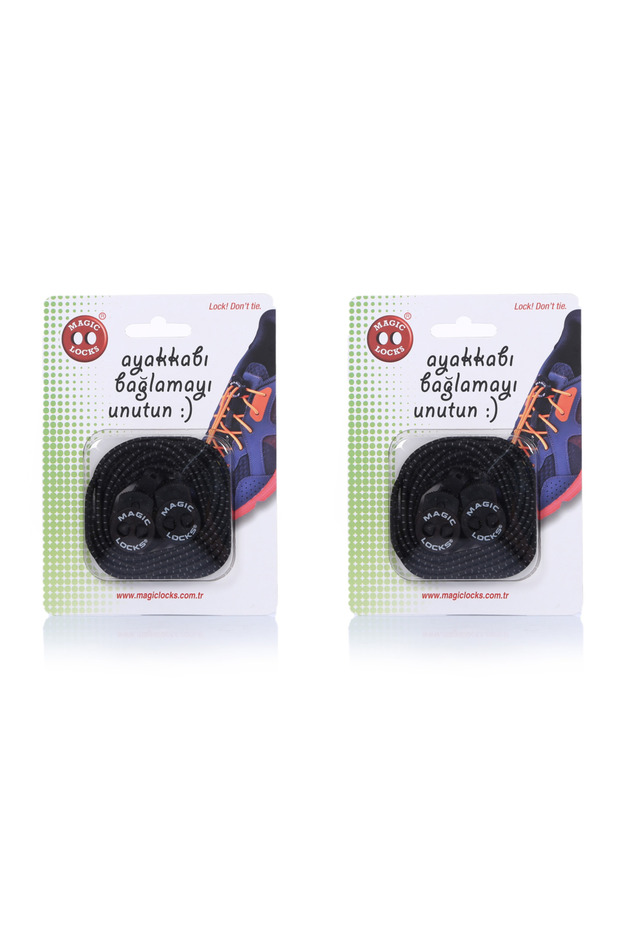 Magic Locks Yuvarlak Akıllı Ayakkabı Bağcık 2'Li Set - 1