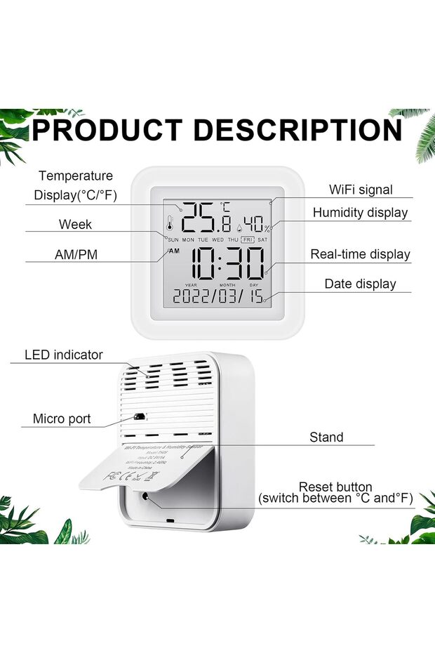 Smart WiFi Temperature Humidity Monitor,Wireless, with APP Notification Alerts,Smart APP Control - 3