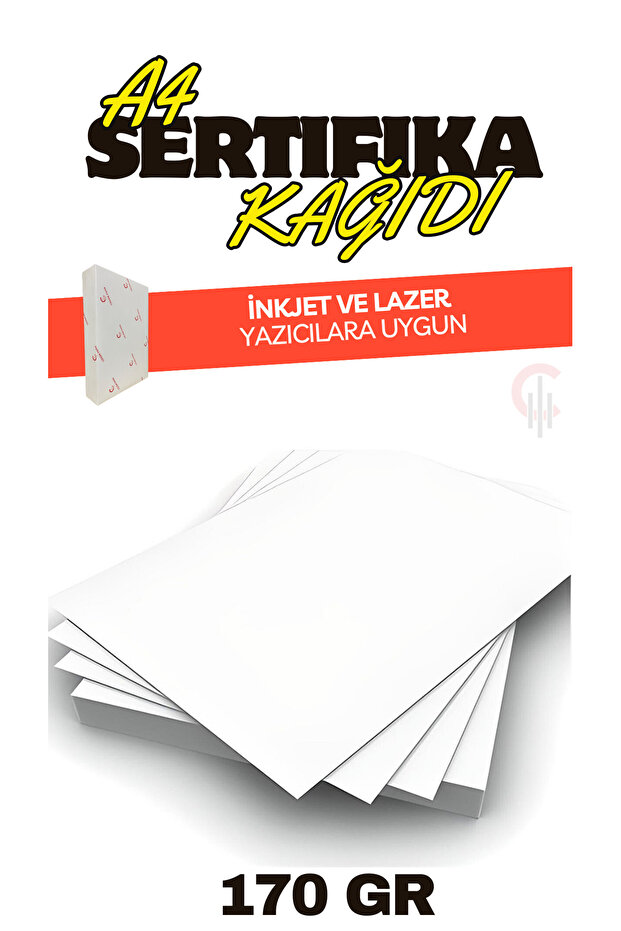 ÇÖZÜM KAĞIT A4 Sertifika Kağıdı Kalın Kartuşlu Mürekkepli Tüm Yazıcılara Uygun 100 Adet 160 gr