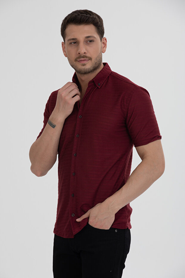 Men's Short Sleeve Slim Fit Summer Knitted Shirt 2515